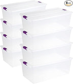 Sterilite 8-Pack 110 Quart ClearView Latch Box, Stackable Organizer Bins by Sterilite