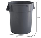 32 Gallon Gray Round Commercial Trash Can - Image 5