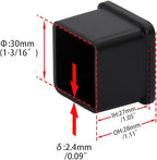 Flyshop 1-3/16" x 1-3/16", 30 mm x 30 mm Flexible PVC Chair Leg Caps Black - Image 4