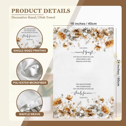 Christian Fall Floral Kitchen Towels Decorative 16x24 Set of 2 - Image 7