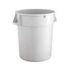 32 Gallon White Round Commercial Trash Can by Krollen+Industrial