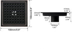 RANDOM Oil Rubbed Bronze Shower Drain Square 6 Inch Shower Floor Drain Grate & - Image 2