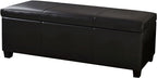 BELLEZE Storage Faux Leather Ottoman, 47 Inch Bench Bedroom Bench by BELLEZE