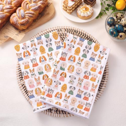 2 Pack Whimsical Dogs Kitchen Towels Puppy Dog Mom Dish Towels for Kitchen - Image 6