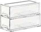 SIMPEXPE Stackable Storage Drawer, Pull Out Plastic Food Fridge Organizer Bins by SIMPEXPE+