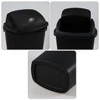6 Gallon Swing Top Trash Can Outdoor and Indoor Recycle Bin, Plastic Garbage Can - Image 3