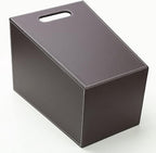 KINGFOM Classic Pu Leather Trash Can Wastebasket, Garbage Container Bin - Image 7