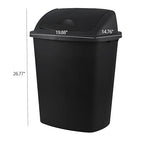 Bringer 18 Gallon Large Swing Top Trash Can, Plastic Garbage Can - Image 2