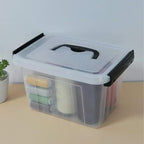 Bringer 3 Quart 6-Pack Clear Plastic Storage Boxes, Latch Box - Image 4