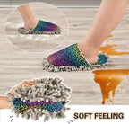 Fisyme Mop Slippers Soft Washable Microfiber Super Chenille Mopping House Home Shoes Mop Slippers for Floor Cleaning
