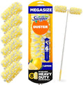 Swiffer Duster Kit with 6 ft Super Extendable Handle, Heavy Duty Starter Kit with 8 Refills, Lemon Scent