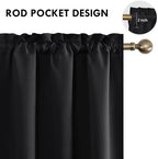 DWCN Black Room Darkening Blackout Curtains - Image 4
