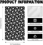 MUBIAO 2 Pcs Halloween Kitchen Towels, Skull Bone Black Dish Hand towel1743