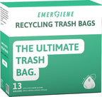 13 Gallon Recycling Trash Bags, Pre-Separated, Ultra Strong, Translucent Blue - Image 2
