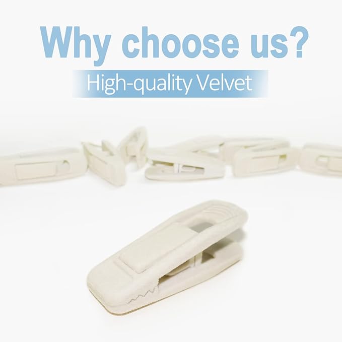 Beige Velvet Hangers Clips, Non-Slip Strong Velvet Clips - Image 4