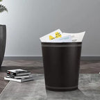 KINGFOM 3 Pack PU Leather Small Office Trash Can Wastebasket, Round Garbage - Image 11