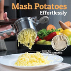 PriorityChef Large 15oz Potato Ricer, Heavy Duty Stainless Steel Potato Masher and Ricer Kitchen Tool, Press and Mash Kitchen Gadget For Perfect Mashed Potatoes - Everytime, Grey - Image 2
