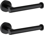 TASTOS Toilet Paper Holder SUS304 Stainless Steel Round Size Matte Black 2 Pack by TASTOS