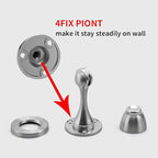 YAGU Silver Door Stopper 6 Pack Magnetic Door Stops Zinc Alloy Brushed Nickel - Image 4