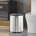2.6Gallon/10L，Stainless Steel Bathroom Trash Can, Chrome Trash Can - Image 2