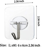 COLOGO 100 Pack Adhesive Hooks 24lb Heavy Duty Self Adhesive Hooks, Transparent - Image 3
