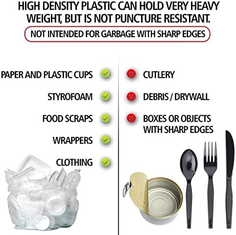 Aluf Plastics High Density Trash Bags, 45 Gallon, 1000 Count, 16 Micron (eq), 40" x 48", Black, for Bathroom, Office, Industrial, Commercial, Janitorial, Municipal, Recycling