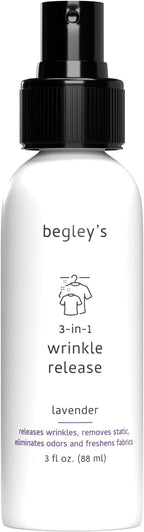 Begley's 3-in-1 Wrinkle Remover, Quick Fix Wrinkle Release, Static Cling Remover by Begleys