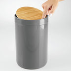 mDesign Plastic Round Trash Can Small Wastebasket - Image 4