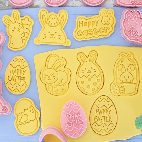 26pcs Easter Cookie Cutters Stamps Biscuit Baking Tools Embossing Cookie Molds …
