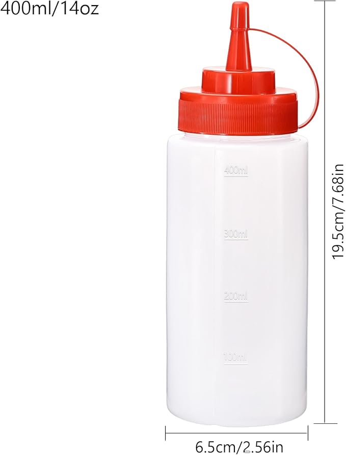 Condiment Squeeze Bottles Ketchup Dispenser, 6 Pack 16oz Squeeze Bottles - Image 2