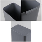 Xyskin Grey Plastic Trash Can, Garbage Container Bin, Trash Wastebasket - Image 3