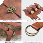 Medieval Alchemy Belt Potion Bottle Waist Pouch Skirt Hikes Set Renaissance Costume Accessories for LARP Cosplay Costume Christmas Gifts (3Bottles-Brown)