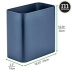mDesign Small Metal 2.4 Gallon/9 Liter Trash Can Wastebasket Garbage Bin - Image 3