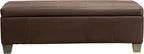 51 Inch Brown Faux Leather Ottoman by UDAX