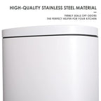AthLike Trash Can, Stainless Steel Kitchen Garbage Can, Step Waste Bin - Image 3