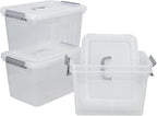 4-Pack Clear Plastic Storage Latch Box by Lesbin
