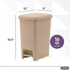 Superio Slim Step On Trash Can, Under Desk - Image 2