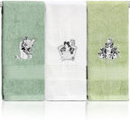 Breling 3 Pcs Frog Hand Towels for Bathroom 100% Cotton Embroidered