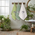 Breling 3 Pcs Frog Hand Towels for Bathroom 100% Cotton Embroidered
