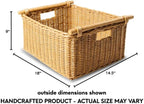 The Basket Lady Pole Handle Wicker Storage Basket, 18 in L x 14.5 in W x 9 in H - Image 8