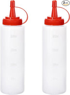 Condiment Squeeze Bottles Ketchup Dispenser, 2 Pack 8oz Squeeze Bottles by Katfort