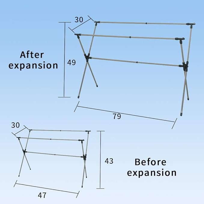 Clothes Drying Rack, Adjustable and Foldable Laundry Rack, Space Saving Hanger - Image 5