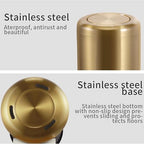 Waste Can 3 Gallon with Swing Lid，Brushed Stainless Steel Gold Trash Can，Metal - Image 5