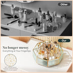 CoralHouse Rotating Glass Makeup Organizer for Vanity with Brush Holder - Image 5
