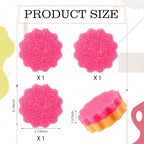 FillTouch Flower 3 Pcs Scrub Sponge, Pink - Image 2