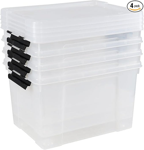 34 L Clear Plastic Storage Bins Box by Knifefish