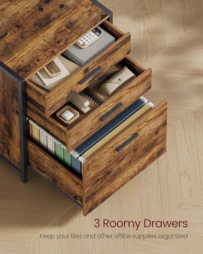 VASAGLE File Cabinet, Home Office Filing Cabinet, 3 Drawers