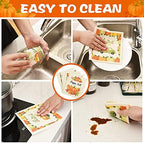 6 Pcs Thanksgiving Kitchen Dishcloth Autumn Pumpkin Dish Towels for Kitchen - Image 4