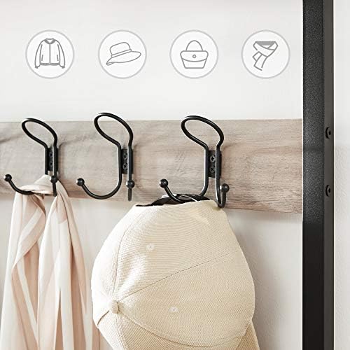 VASAGLE Shoe Bench Rack, 3-Tier Storage Shelf for Entryway Hallway Living Room, Industrial Accent Furniture with Steel Frame, 12.6 x 31.5 x 70.3 Inches, Greige