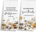 Christian Fall Floral Kitchen Towels Decorative 16x24 Set of 2 by home